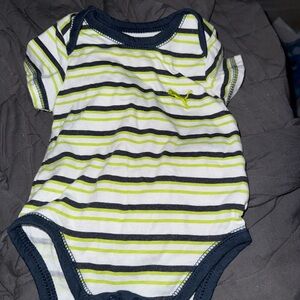 Puma Green and White Striped Bodysuit